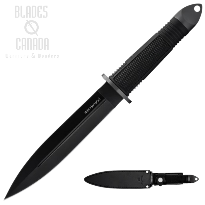 Honshu Midnight Forge Fighter Fixed Blade Knife, Leather Sheath, UC2630B (image for) Honshu Midnight Forge Fighter Fixed Blade Knife, Leather Sheath, UC2630B